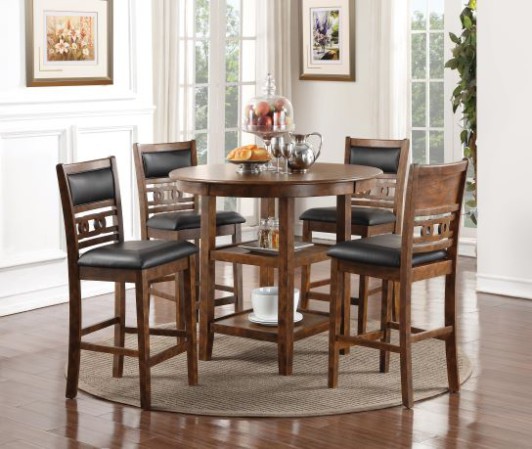 Gia Brown Pub Table & 4 Chairs